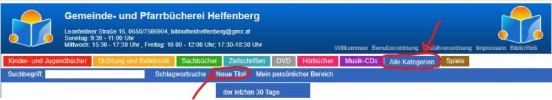 Screenshot aus Bibliothekssoftware Biblioweb 